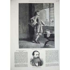   1877 Portrait Andrew Halliday Dramatist Little Boy Art