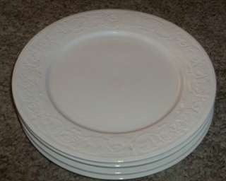 Farberware Alsace White Emboss Scrolls Dinner Plates  