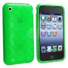   TPU Rubber Skin Case for Apple iPhone 3G / 3GS, Clear Green Circle