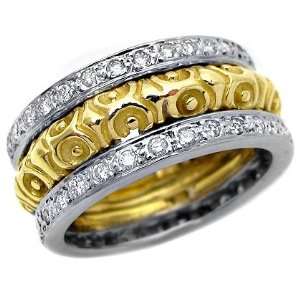  .85ct Round Pave Diamond Wedding Ring Band 14k Yellow 