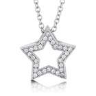 BERRICLE Cubic Zirconia CZ 925 Sterling Silver Open Star Pendant 