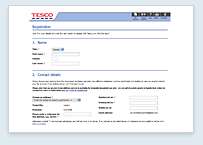Complete the Tesco registration page, ensuring you fill in all 