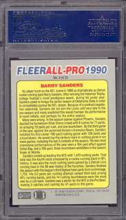 1990 Fleer All Pro #4 Barry Sanders Lions PSA 10 pop 18 *267552  