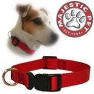 Majestic Pet 10in   16in Adjustable Collar Red, 10   45 lbs dog at 