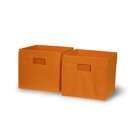 Sourcing Solutions 2 Piece Folding Storage Bins Set, Orange with Open 