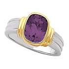   Sterling Silver Stackable Expressions Db Cushion Cut Amethyst Ring