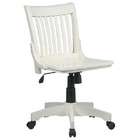   Products Swivel Bankers Chair with Wood Seat in Antique White Finish