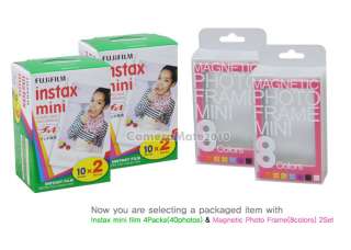 Fuji Instax instant mini Film 4 Packs +Photo Frame 2set  