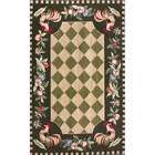 Rugs USA Country Floral Area Rugs Green 6 Round 100% Wool Hand Hooked 