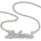Logo Art Los Angeles Lakers NBA Sterling Silver Script Necklace