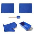 Silicone Solutions 5 Piece Blue Bakeware / Utensil Set