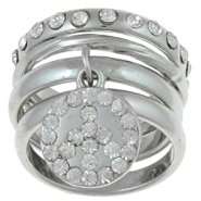   by Selena Gomez Four Stack Ring Peace and Gems Silver 