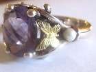 Ann King Amethyst Butterfly Ring 18K Gold Sterling Silver Size 8 New