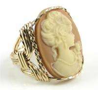 Lady Rose Carmel Cameo Ring 14K Rolled Gold Jewelry  