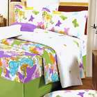  Bedding [Green Purple Butterflies] 100% Cotton 5PC Comforter Set 