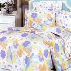 Blancho Bedding [Purple Orange Flowers] 100% Cotton 4PC Duvet Cover 