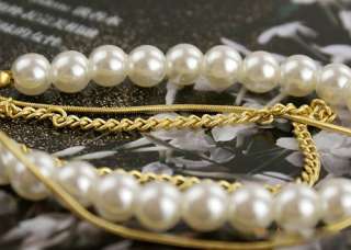 Womens Beautiful Multi Layer Pearl Bracelet #B11  
