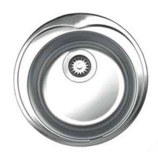   in. Noahs Collection large round drop in sink  Brushed Stainless Steel