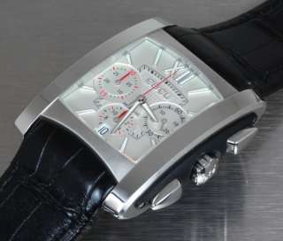   Ebel Brasilia Chronograph Watch 9126M52 Black Dial Leather SS  