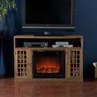  Inc. Electric Fireplace with Media Shelf in Weathered Oak Finish