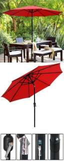 ft Outdoor Patio Tilt Table Umbrella Red  