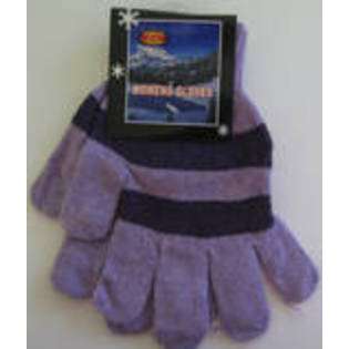 Superior Womens/Mens Winter Gloves Lavender W/Purple Stripes at  