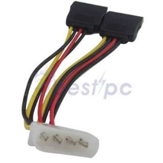 New 4 PIN IDE/Molex To 2 X 15 Pin SATA Power Adapter cable Fast From 