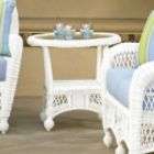 Chicago Wicker Montego Round End Table w/ glass