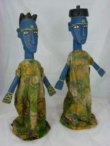 Superb African Tribal Art BAMANA PUPPETS,Sogo bo Couple Figure 