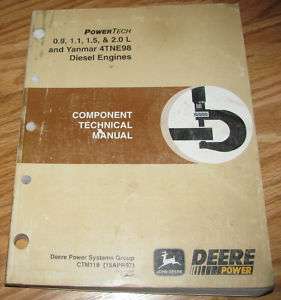 John Deere Yanmar .9 2.0 L Engine Technical Manual 244H  