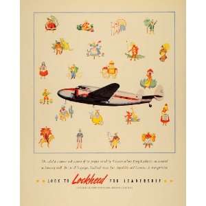  1940 Ad Lockheed Aircraft Illustration Airplane Costume 