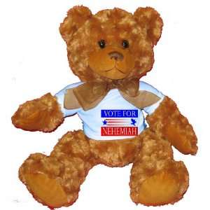  VOTE FOR NEHEMIAH Plush Teddy Bear with BLUE T Shirt Toys 