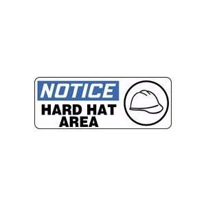  NOTICE HARD HAT AREA (W/GRAPHIC) 7 x 17 Adhesive Dura 
