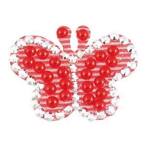  Headwear Sticker Butterfly Shape Bangs Fringe Hair Stick Red Beauty