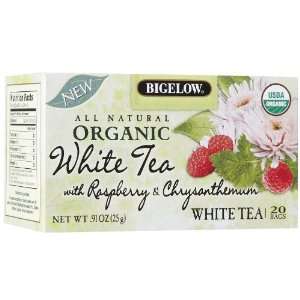 Bigelow Org White Tea w/ Raspberry & Chrysanthemum Tea Bags, 20 ct 
