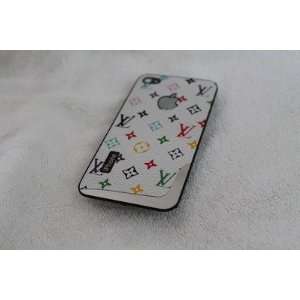  iphone 4s/4 white Louis Vuitton w/silver trim back cover 