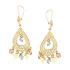   Yellow Tri Color Gold Dangle Chandelier Earrings 2 , 2 inch height