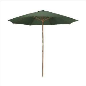   Deluxe Wood Market Umbrella in Hunter Green Patio, Lawn & Garden