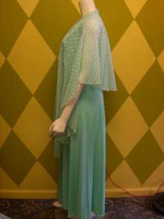 Vintage Maxi Dress, Lily Lynn, Sheer Cape, Size 16 1/2  