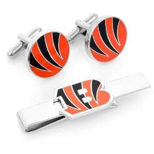  Cincinnati Bengals Cufflinks And Tie Bar Gift Set CLI PD 