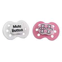 BooginHead BPA Free Pacifiers   Mute Button Girls 2 Pack (Colors 