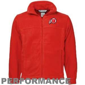 Columbia Utah Utes Crimson Flanker Full Zip Performance Fleece Jacket 