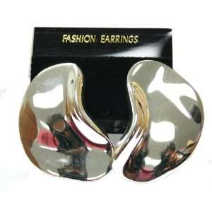    Large Half Disc Silver Plated Earrings   Fashion Earrings Jewelry