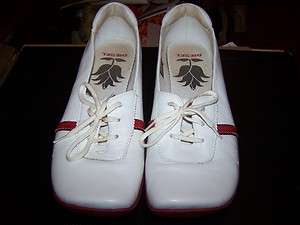 Diesel Hop Womens White/Red Leather Shoes Size 9  
