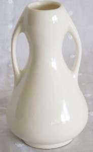 Metlox White Glaze Double Handle Miniature Bud Vase  