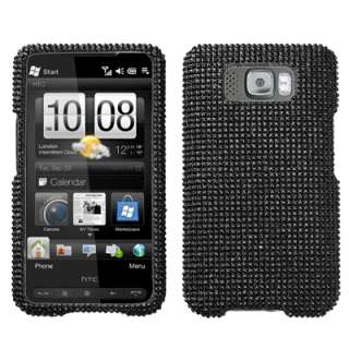 BLING Protect Phone Cover Case 4 HTC HD2 T Mobile BLACK  