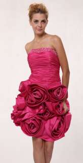 ROSE FLOWER SHORT HOMECOMING DRESS FORMAL PROM DANCE*  