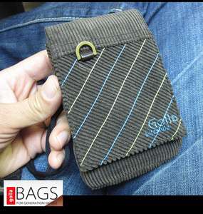    Mobile Corduroy Wallet Case for iPhone 4S  Neck Strap  CC & Coin