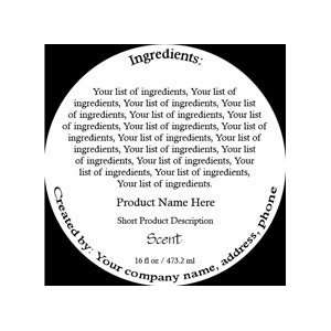  Round Customized Ingredient Label Design Style #3 USUALLY 