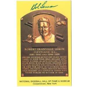  Bob Lemon Autographed Hall Of Fame Plaque Sports 